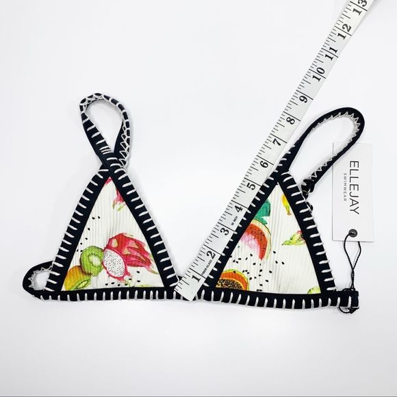 ELLEJAY Mara Bikini Top Triangle Tropical Fruit XS - Picture 5 of 7